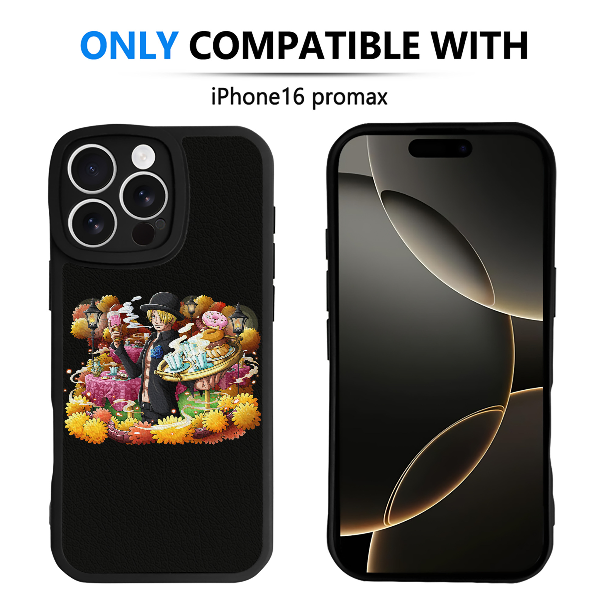 （画像用） ワンピース サンジ ONE PIECE Sanji 【iPhone 16シリーズ対応】シリコンスマホケース（レザー調） 材質：シリコン